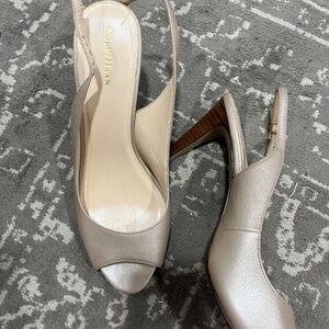 Cole Haan champagne along back pumps